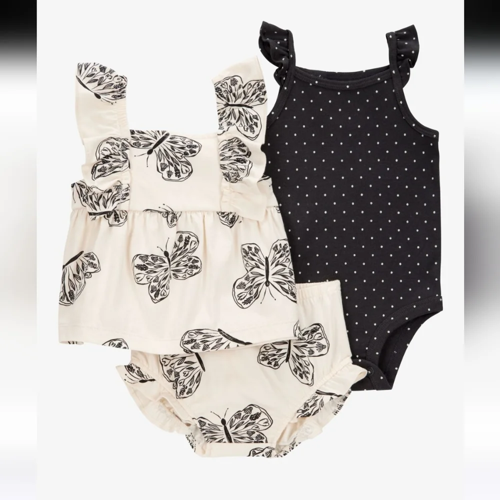 Carters Baby Girl 3-Piece Little Diaper Cover Set Size 24 Months